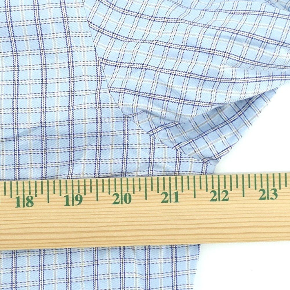 Brooks‎ Brothers Regent Dress Shirt Mens 15.5-34 Blue Plaid Check Supima Cotton - Picture 5 of 7